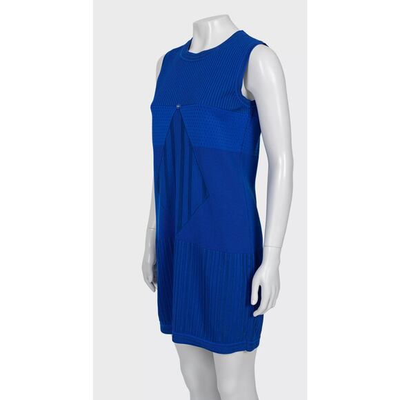 Chanel Blue Textured Straight-Cut Dress Sz.38 - Picture 2 of 8